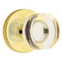 Emtek Modern Disc Passage Door Knob Set with Disk Rose from the Brass Modern Crystal Collection Unlacquered Brass