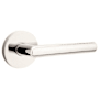 Emtek Stuttgart Right Handed Passage Door Lever Set with Disk Rose from the Brass Modern Collection Polished Nickel