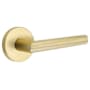 Emtek Stuttgart Right Handed Passage Door Lever Set with Disk Rose from the Brass Modern Collection Satin Brass