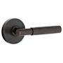 Emtek Knurled T-Bar Right Handed Passage Door Lever Set with Disk Rose from the SELECT Brass Collection Oil Rubbed Bronze