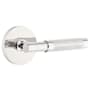Emtek Knurled T-Bar Right Handed Passage Door Lever Set with Disk Rose from the SELECT Brass Collection Polished Chrome
