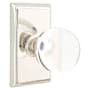 Emtek Bristol Crystal Passage Door Knobset with Brass Rosette Polished Nickel