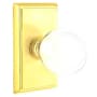 Emtek Bristol Crystal Passage Door Knobset with Brass Rosette Unlacquered Brass