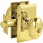 Emtek Solid Brass Egg Single Cylinder Keyed Entry Door Knob Set from the American Classic Collection Lifetime Polished Brass