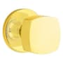 Emtek Freestone Passage Door Knob Set from the Urban Modern Collection Unlacquered Brass