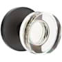 Emtek Modern Disc Crystal Passage Door Knobset with Brass Rosette Flat Black