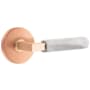 Emtek White Marble Passage Door Lever Set from the SELECT Collection Satin Rose Gold