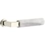 Emtek White Marble Passage Door Lever Set from the SELECT Collection Polished Nickel