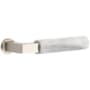 Emtek White Marble Passage Door Lever Set from the SELECT Collection Satin Nickel