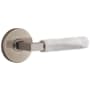 Emtek White Marble Passage Door Lever Set from the SELECT Collection Pewter