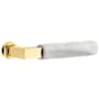 Emtek White Marble Passage Door Lever Set from the SELECT Collection Unlacquered Brass