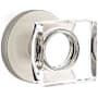 Emtek Modern Square Crystal Passage Door Knobset with Brass Rosette Satin Nickel