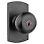 Emtek Winchester Single Cylinder Keyed Entry Sandcast Bronze Knobset Flat Black