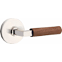 Emtek Dark Walnut Passage Door Lever Set from the SELECT Collection Polished Nickel