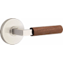 Emtek Dark Walnut Passage Door Lever Set from the SELECT Collection Satin Nickel
