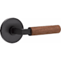 Emtek Dark Walnut Passage Door Lever Set from the SELECT Collection Flat Black