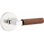 Emtek Dark Walnut Passage Door Lever Set from the SELECT Collection Polished Chrome
