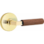 Emtek Dark Walnut Passage Door Lever Set from the SELECT Collection Unlacquered Brass