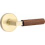 Emtek Dark Walnut Passage Door Lever Set from the SELECT Collection Satin Brass