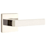 Emtek Dumont Right Handed Passage Door Lever Set with Square Rose from the Brass Modern Collection Polished Nickel