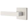 Emtek Dumont Left Handed Passage Door Lever Set with Square Rose from the Brass Modern Collection Satin Nickel