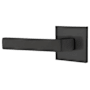 Emtek Dumont Left Handed Passage Door Lever Set with Square Rose from the Brass Modern Collection Flat Black