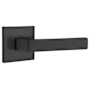 Emtek Dumont Right Handed Passage Door Lever Set with Square Rose from the Brass Modern Collection Flat Black