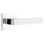 Emtek Dumont Left Handed Passage Door Lever Set with Square Rose from the Brass Modern Collection Polished Chrome