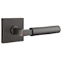 Emtek Hercules Right Handed Passage Door Lever Set with Square Rose from the Brass Modern Collection Oil Rubbed Bronze