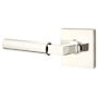 Emtek Hercules Left Handed Passage Door Lever Set with Square Rose from the Brass Modern Collection Polished Nickel