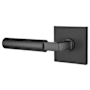 Emtek Hercules Left Handed Passage Door Lever Set with Square Rose from the Brass Modern Collection Flat Black