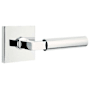 Emtek Hercules Right Handed Passage Door Lever Set with Square Rose from the Brass Modern Collection Polished Chrome