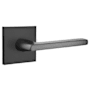 Emtek Helios Right Handed Passage Door Lever Set with Square Rose Flat Black