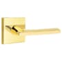 Emtek Helios Right Handed Passage Door Lever Set with Square Rose Unlacquered Brass