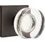 Emtek Modern Disc Passage Door Knob Set with Square Rose from the Brass Modern Crystal Collection Oil Rubbed Bronze