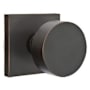 Emtek Round Knobset Passage Door Knob Set with Square Rose Oil Rubbed Bronze