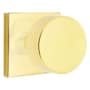 Emtek Round Knobset Passage Door Knob Set with Square Rose Unlacquered Brass