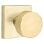 Emtek Round Knobset Passage Door Knob Set with Square Rose Satin Brass