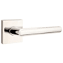 Emtek Stuttgart Right Handed Passage Door Lever Set with Square Rose from the Brass Modern Collection Polished Nickel