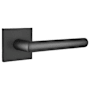 Emtek Stuttgart Right Handed Passage Door Lever Set with Square Rose from the Brass Modern Collection Flat Black