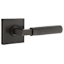Emtek Knurled L-Square Right Handed Passage Door Lever Set with Square Rose from the SELECT Brass Collection Oil Rubbed Bronze