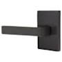 Emtek Dumont Left Handed Passage Door Lever Set with Modern Rectangular Rose from the Brass Modern Collection Oil Rubbed Bronze