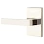 Emtek Dumont Left Handed Passage Door Lever Set with Modern Rectangular Rose from the Brass Modern Collection Polished Nickel