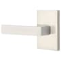 Emtek Dumont Left Handed Passage Door Lever Set with Modern Rectangular Rose from the Brass Modern Collection Satin Nickel