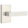 Emtek Dumont Right Handed Passage Door Lever Set with Modern Rectangular Rose from the Brass Modern Collection Satin Nickel