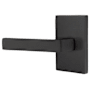 Emtek Dumont Left Handed Passage Door Lever Set with Modern Rectangular Rose from the Brass Modern Collection Flat Black