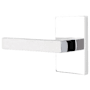 Emtek Dumont Left Handed Passage Door Lever Set with Modern Rectangular Rose from the Brass Modern Collection Polished Chrome