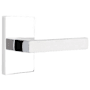 Emtek Dumont Right Handed Passage Door Lever Set with Modern Rectangular Rose from the Brass Modern Collection Polished Chrome