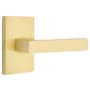 Emtek Dumont Right Handed Passage Door Lever Set with Modern Rectangular Rose from the Brass Modern Collection Satin Brass