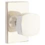 Emtek Freestone Passage Door Knob Set with Modern Rectangular Rose from the Urban Modern Collection Polished Nickel